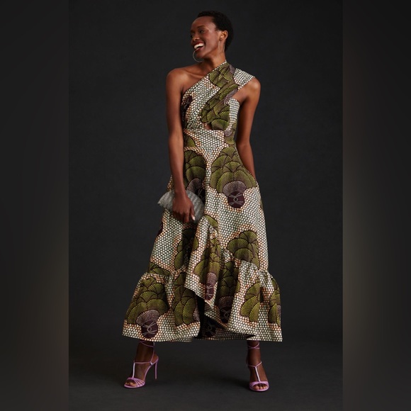 NWT Anthropologie Sika Beeko One Shoulder Maxi Dress - Picture 1 of 16